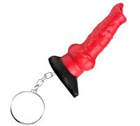 CREATURE COCKS Hell-Hound Porte-clés en silicone pour débutants, hommes, femmes et couples. Mini dong fantaisie amusant et mignon. Métal sans nickel et silicone de qualité supérieure. Drapez votre