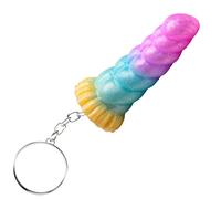 CREATURE COCKS Mystique Porte-clés licorne en silicone pour débutants, hommes, femmes et couples. Mini dong fantaisie amusant et mignon. Métal sans nickel et silicone de qualité supérieure. Drapez