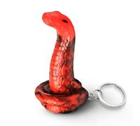 CREATURE COCKS Porte-clés King Cobra en silicone pour débutants, hommes, femmes, couples. Mini dong fantaisie amusant et mignon. Métal sans nickel et silicone de qualité supérieure. Drapeau votre