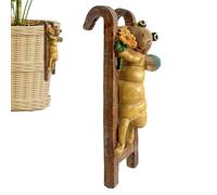 Créature forestière suspendue - Décoration de bord de pot, ornement bord vertical, accessoire esthétique extérieur, produit d'amélioration du paysage, décoration porche patio, petite résine bronze