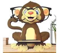 Creature Spectacle Rack - Desktop Ornament for Optical Storage | Whimsical Timber Figurine with Integrated Bridge Notch & Polished Grain for Nightstands, Library Shelves, Studios and Mantelpieces