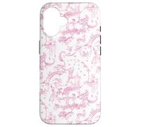 Créatures de la forêt Rose en Toile, Ours, Lapin, cerf, Renard Coque pour iPhone 16