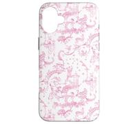 Créatures de la forêt Rose en Toile, Ours, Lapin, cerf, Renard Coque pour iPhone 16 Plus