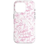 Créatures de la forêt Rose en Toile, Ours, Lapin, cerf, Renard Coque pour iPhone 16 Pro