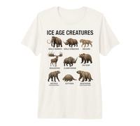 Créatures de l'ère glaciaire Paléontologie Mammifères préhistoriques T-Shirt Haut de Gamme