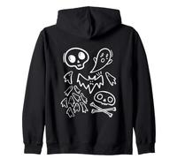 Créatures drôles Fantômes Crâne Chauve-Souris Halloween Sweat à Capuche