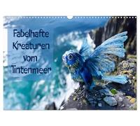 Créatures fabuleuses de la mer d'encre, Version française (Calendrier mural 2026 DIN A3 portrait), Calendrier CALVENDO mensuel