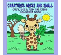 Creatures Great and Small: Cute, Bold, and Relaxing Coloring Book: Bold and Easy Kawaii Designs for Adults and Kids, Simple Big Pictures of Animals and Sweets for Stress Relief and Relaxation