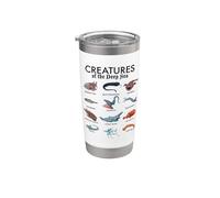 Créatures marines inquiétantes - Poissons des profondeurs Gobelet isotherme en acier inoxydable double paroi