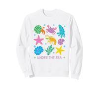 Créatures Marines Mignonnes de l'océan, Crabe, étoile de mer, Coquillage, Plage, Enfants Sweatshirt