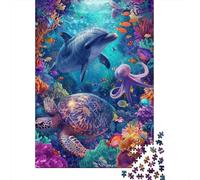 Créatures Marines Récif de Corail Puzzle 1000 Pièces Papier pour Adultes Détente Décoration Cadeau 52x38cm/1000pcs