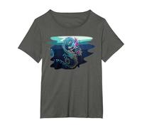 Créatures mystiques I Dragon de mer T-Shirt, Femme Grandes Tailles, Asphalte, 4X