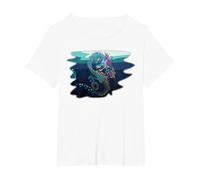 Créatures mystiques I Dragon de mer T-Shirt, Femme Grandes Tailles, Blanc, 4X