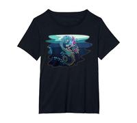 Créatures mystiques I Dragon de mer T-Shirt, Femme Grandes Tailles, Noir, 1X