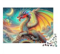 créatures mythiques 1000 Piece Recycled Cardboard DIY Fantasy Dragon Imprimer Jigsaw Puzzle Adults Kids Holiday Activity Family Fun Gift Cognitive Development for Kids 38x26cm/1000pcs