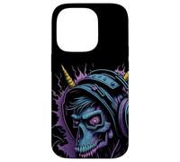 Créatures mythiques avec poulet avec cornes et écouteurs. Coque pour iPhone 14 Pro