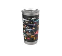 Créatures océaniques Vie océanique Exploration Animaux marins Gobelet isotherme en acier inoxydable double paroi