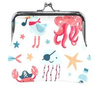 Créatures pirates mer femmes blanches beau portefeuille cuir baiser fermeture éclair boucle de changement de sac porte-cartes, créatures pirates mer blanc, classique, créatures pirates mer blanc