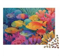 Créatures sous-Marines. Puzzles à Grande échelle du Monde sous-Marin. Convient aux Adultes, aux Enfants et aux Adolescents. Difficulté élevée et Formes Uniques. 500 pièces (52 x 38 cm).