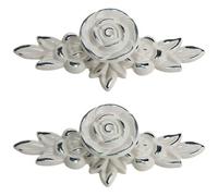 Creatwls Alliage de zinc Moderne Armoires de Cuisine Boutons Placard Commode Porte Poignée, Tiroir Poignées en Forme de Rose - Lot de 2