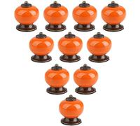 Creatwls Lot de 10 boutons de meuble vintage en porcelaine - Orange