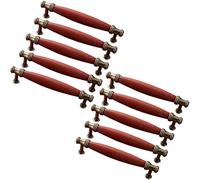 Creatwls Lot de 10 poignées de placard en bois rouge pour tiroir, placard, commode, placard de cuisine, poignées de porte d'armoire, quincaillerie décorative