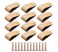 Creatwls Lot de 12, Meubles Poignées Cuir Synthétique Boutons de Porte Modernes Poignée Armoire Meubles Dresser Poignées de Meubles Boutons de Poignée pour Meuble