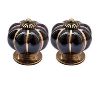 Creatwls Lot de 2 Forme de citrouille Style vintage Poignée-bouton en porcelaine,boutons de meubles, bouton de tiroir, bouton de placard, armoires meubles pour enfants décoration de la maison