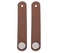 Creatwls Lot de 2 poignées de meuble en cuir faites à la main pour porte d'armoire, de cuisine, de penderie, de meubles