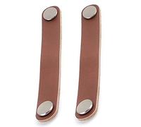 Creatwls Lot de 2 poignées de meuble en cuir faites à la main pour porte d'armoire, de cuisine, de penderie, de meubles
