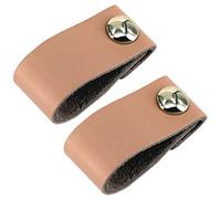 Creatwls Lot de 2, Poignées de Placard en Cuir PU pour Armoire Poignée de Meuble, Poignée en Cuir Fait Main Poignée Cuir PU Décoration pour Tiroir Placard