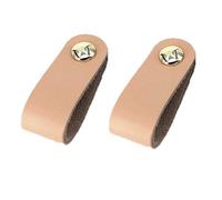 Creatwls Lot de 2, Poignées de Placard en Cuir PU pour Armoire Poignée de Meuble, Poignée en Cuir Fait Main Poignée Cuir PU Décoration pour Tiroir Placard
