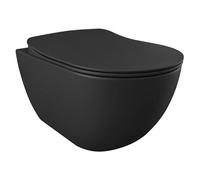 Creavit Toilette suspendu - 35.3x51cm - Robinet bidet - sans bride - avec abattant wc - mat anthracite SW1152740/SW1152713