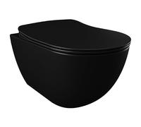 Creavit Toilette suspendu - 35.3x51cm - Robinet bidet - sans bride - avec abattant wc - noir mat SW1152736/SW1152725