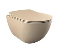 Creavit Toilette Suspendu - 35.3x51cm - Robinet Bidet - sans bride d'évacuation - mat cappuccino FE322-00CM00E-0000