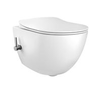 Creavit Toilette suspendu - 35.3x51cm - Robinet de bidet eau froide - sans bride d'évacuation - avec abattant wc - blanc SW1152723/SW1152711