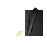 Creavvee 1 étiquette par feuille 25 feuilles A4 imprimables papier autocollant blanc & Découpage papier de soie 28 feuilles format 50x70cm Noir F7163