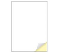 Creavvee 1 étiquette par feuille 25 feuilles A4 imprimables papier autocollant blanc pour imprimantes laser/jet d'encre fabriqué en Europe - Taille des stickers (A4) 297 x 210 mm