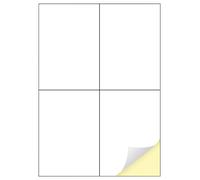 Creavvee 4 étiquettes par feuille 25 feuilles A4 imprimables papier autocollant blanc pour imprimantes laser/jet d'encre fabriqué en Europe - Taille des stickers (A6) 105 x 148 mm
