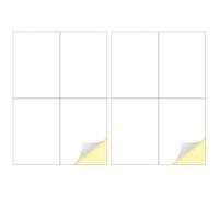 Creavvee 4 étiquettes par feuille 25 feuilles A4 imprimables papier autocollant blanc pour imprimantes laser/jet d'encre fabriqué en Europe - Taille des stickers (A6) 105 x 148 mm (Lot de 2)