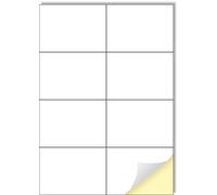 Creavvee 8 étiquettes par feuille 25 feuilles A4 imprimables papier autocollant blanc pour imprimantes laser/jet d'encre fabriqué en Europe - Taille des stickers 105 x 74 mm