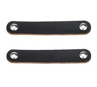 Creawls Poignée en Cuir Fait Main Poignée Cuir PU Décoration pour Tiroir Placard, Lot de 2, Poignées en Cuir PU Poignées de Placard pour Bâton Cuisine Armoire Porte Poignées