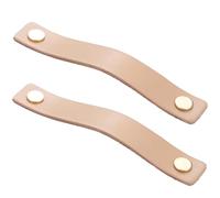Creawls Poignée en Cuir Fait Main Poignée Cuir PU Décoration pour Tiroir Placard, Lot de 2, Poignées en Cuir PU Poignées de Placard pour Bâton Cuisine Armoire Porte Poignées