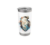 Crécerelle américaine oiseau géométrique Patten Art, amour mignon crécerelle Gobelet isotherme en acier inoxydable double paroi