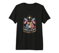 Crèche chrétienne orthodoxe Christ est né T-Shirt Haut de Gamme
