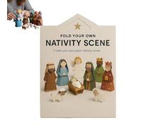 Crèche De La Nativité En Papier | Décor De Bureau Amusant Fait Main - Ensemble Crèche Jésus Ange Animal,Pour Bureau Étagère Armoire Espace De Travail À Domicile Débutants Amateurs D'Artisanat