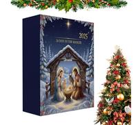 Crèche de l'Avent 2025, 24 jours en acrylique 2D - Décoration saisonnière - Calendrier de l'Avent de la naissance de Jésus - Pour porte d'entrée, salon, bureau, étude, mur, cheminée, escalier, rebord