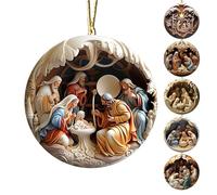 Crèche de Nativité de Jésus pour Noël | Figurine de naissance de Jésus, ornement religieux pour arbre de Noël, décoration de Nativité de la Sainte Famille, Figurines de Nativité CRI
