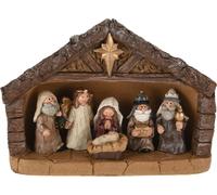 Crèche de Noël 18 cm avec personnages - 7 pièces - Crèche complète