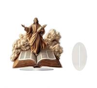 Crèche de Noël à LED avec arbre illuminé, décoration religieuse de Noël avec Marie, Joseph, bébé Jésus et Ange, affichage de lumière chaude pour la maison ou l'église